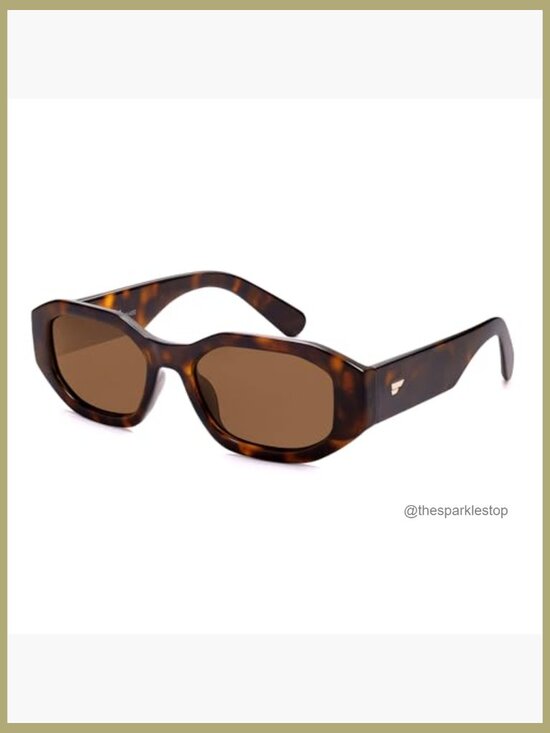 Trendy Polarized Hexagon Sunglasses for Women Men Retro 90s Rectangle Shades main image 5
